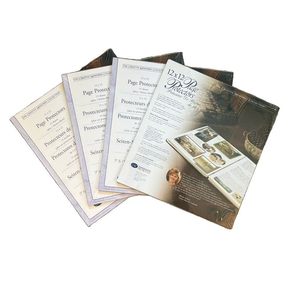 Creative Memories 12 X 12 Page Protectors 4 Packs of 16 Old Original Style New!
